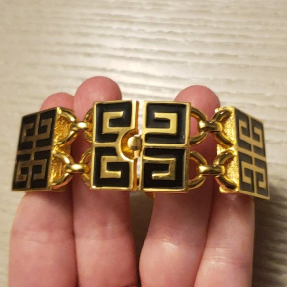 Givenchy Vintage 4G Logo Bracelet 1977 Gold-Plated Collector - Picture 3 of 16